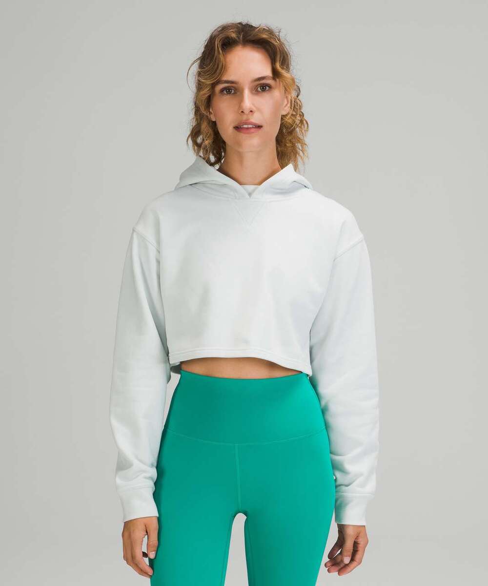 Lululemon All Yours Cropped Hoodie Ocean Air Blue Size 6 Oversized Sweatshirt